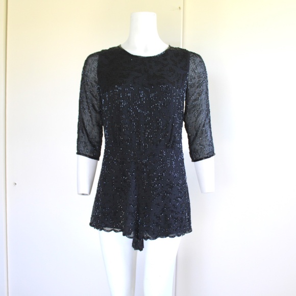 Free People Beaded Romper "Animal Instincts" - Picture 6 of 7